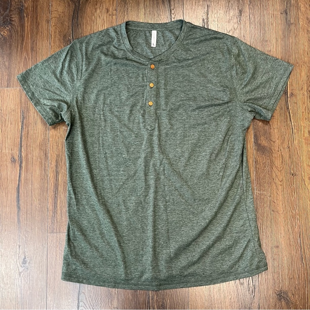 Nitagut green short sleeve‎ Henley SZ LG